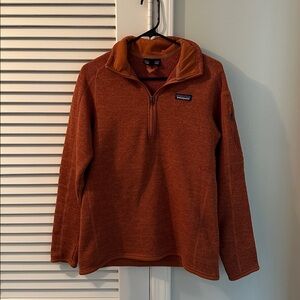 Patagonia 1/4-Zip Better Sweater Burnt Orange Fleece Pullover Womens Large
